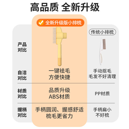 ERGOBABY cat comb, cat combing special debugging comb, bristle artifact, cleaning long hair row comb, needle comb - yellow