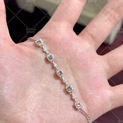 Kawamori s925 sterling silver natural tanzanite super flash bracelet crystal color treasure girl heart color gemstone purple series must see before selling, do not shoot