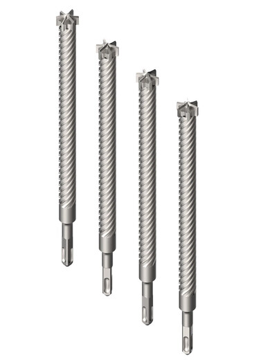 Grain harvesting electric hammer drill bit square handle four pits reinforced concrete through wall planting bar expansion drilling suitable for Dongcheng electric hammer square handle six blades 28*600