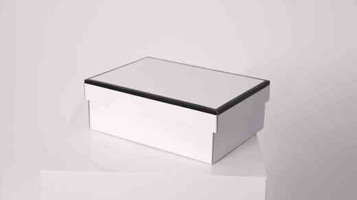 10 personal shoe boxes with upper and lower lids for live broadcast, thickened kraft paper sneakers, aj dormitory storage box, white printing, black frame wrapping (10 pcs) 33x25x12cm