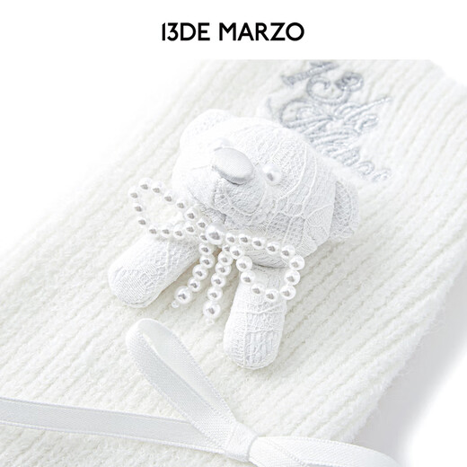 13DE MARZO Women's Bear Lace Leg Covers Sweet Fashion Sock Covers Versatile Piles of Socks White One Size