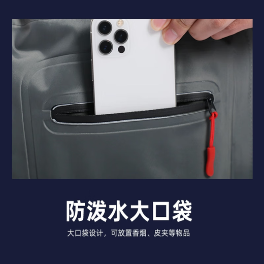 Xionghuo 3D nylon lightweight waterproof fishing waders one-piece waist-length fishing suit rain pants with rain boots wading pants nylon waist-length belt upgraded extra thick rhinoceros shoes 43