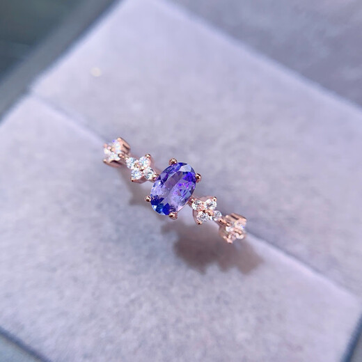 Shaoyu natural tanzanite ring s925 sterling silver grains are all high-quality Seiko Chinese Valentine's Day gift 4*6mm