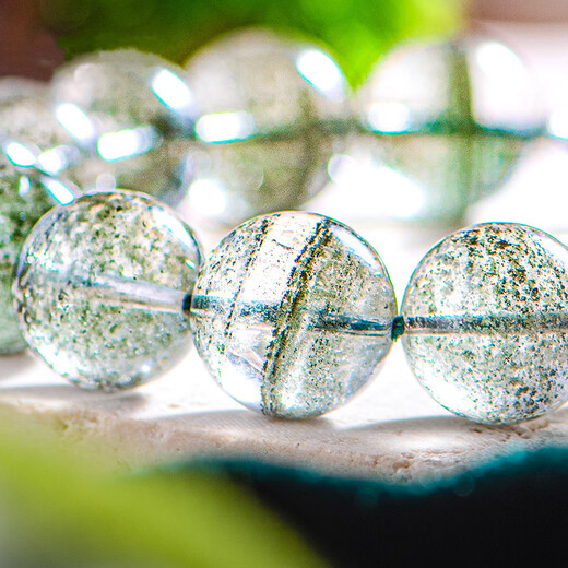 Aitkel Natural Brazilian Green Ghost Cornucopia Bracelet Transfer Beads Birthday 520 Valentine's Day Gifts for Boy and Girl Friends Boutique Grade Starry Thousand Layers Green Ghost-7mm