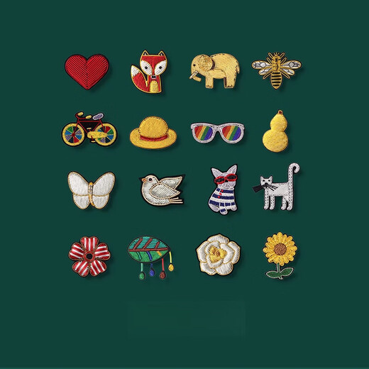 Fat Donglai's same embroidery brooch Indian silk handmade women's exquisite design niche rainbow bicycle pin with rainbow bicycle