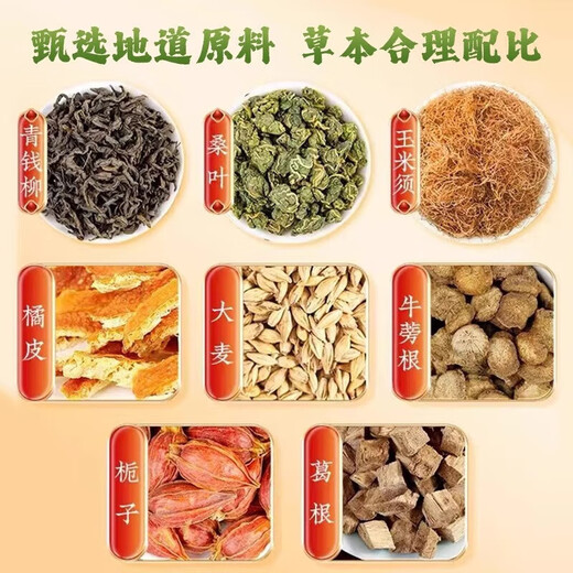 Beijing Tongrentang Qingqianliu, corn silk, mulberry leaf tea, stable and can reduce high blood sugar, blood pressure, high fat and high blood pressure health tea of kudzu root, 5 boxes, 150 bags/no burden on the body