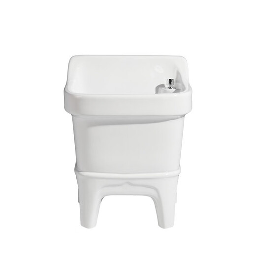 Mop pool balcony ceramic washing mop pool mop pool household bathroom automatic drain high-foot basin pool 40 cm backrest manual drain