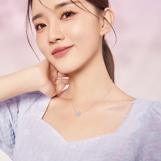 Saturday Fortune Snowflake Necklace Pendant S925 Silver Fantasy Clavicle Chain Birthday Gift J0610598 40+5cm