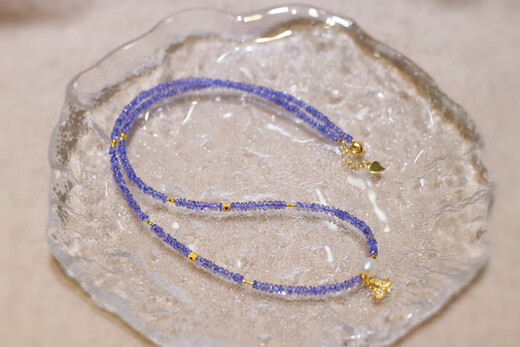 Shengbei original design natural sapphire tanzanite faceted necklace clavicle chain with freshwater pearl fairy style