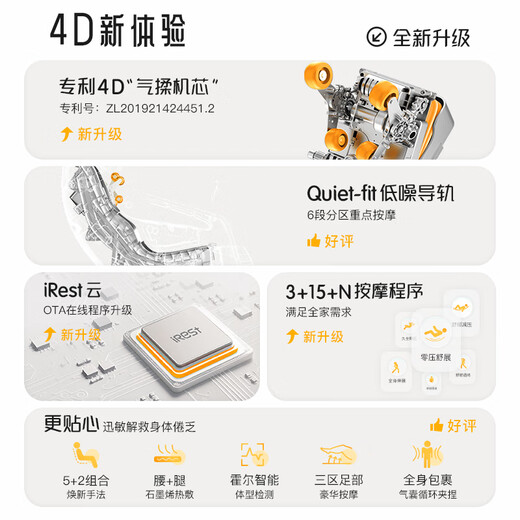 IRest CE certified massage chair home full body zero gravity small top ten brands 4D movement fully automatic massage sofa chair as a gift for parents and elders R2pro Haoyuebai