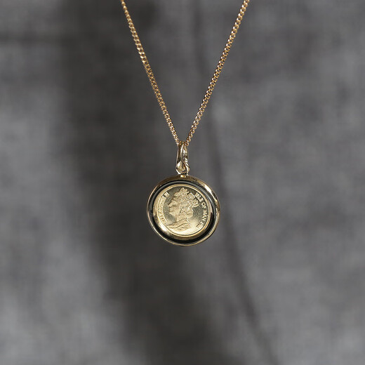 Chishe Autumn and Winter New Black Border Queen Portrait 14K Gold Pendant Clavicle Chain Korean Imported Gold Jewelry K Gold Necklace