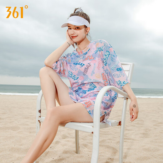 361 women's swimsuit three-piece large size swimsuit, sun protection, conservative, flesh-covering, slimming, hot spring beach swimsuit, breathable and quick-drying