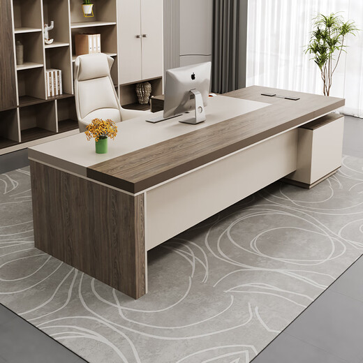 Desk Xiaobai Boss Desk Desk Simple Modern Supervisor Manager Desk and Chair Combination Office Leader Desk Set 1.8 Meter Boss Desk + Luxurious Side Cabinet + Boss Chair