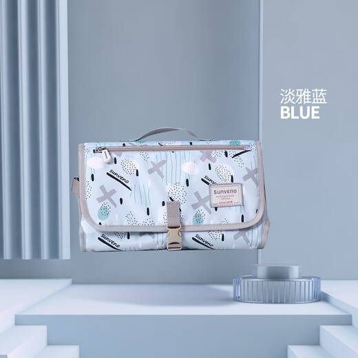 WCZ German Craftsman Baby Portable Diaper Bag Diaper Changing Pad Diaper Storage Bag Out Diaper Bag Diaper Storage Light Elegant Blue 1 piece