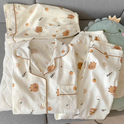 
Jingpufei HelloKitty summer cotton yarn pajamas three-piece set cute short-sleeved home clothes Yunduo Cotton-9905# Black Love Three-piece Set 2XL Women [Suggested 135-160Jin [Jin equals 0.5 kg]]