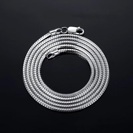 MZMZ platinum necklace men's and women's trendy simple accessories pt950 platinum clavicle chain for Valentine's Day and birthday for girlfriend Light luxury snake bone chain width 2.5mm chain length 50cm