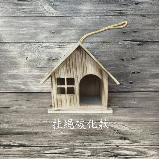 Runhuanian solid wood bird's nest bird's nest decorative bird cage outdoor bird house wooden pearl sparrow bird house peony parrot breeding box log trumpet
