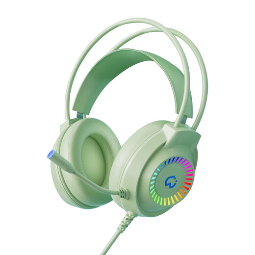 Hunter mobile phone headset with microphone gaming e-sports desktop dedicated wired notebook Type-C headset sky blue single plug-3.5MM single round hole notebook for Dolby surround sound