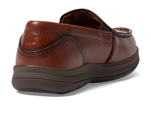 Florsheim children's loafers, leather upper, comfortable and breathable, boys' casual shoes, soft lining, cognac color 11 Little Kid