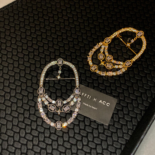 Jingkodi second-hand suit coat sweater brooch feminine high-end exquisite fashion design light luxury niche corsage gold