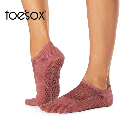 Toesox Yoga Socks Professional Fitness Pilates Socks Dance Non-Slip Breathable Sports Toe Socks Clearance Off Size Black X Straps S (34~38 Sizes)