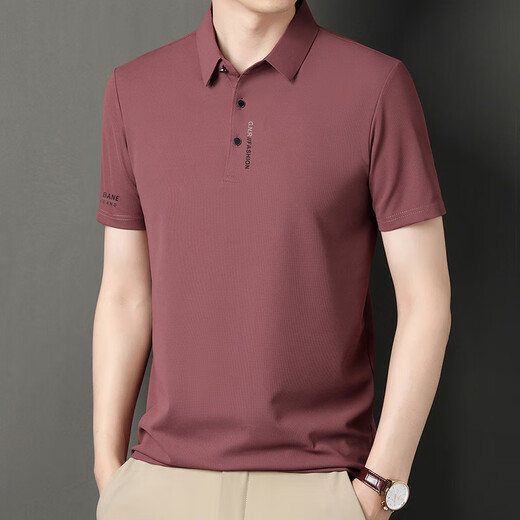 皮尔卡丹（pierre cardin）短袖T恤男2025夏季新款冰丝polo领商务休闲纯色半袖爸爸打底衫衣 JS-677黑色 3XL