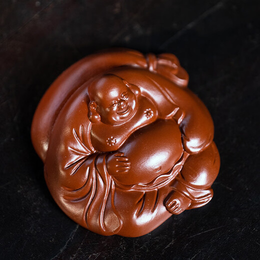 Yihe Zisha Maitreya Buddha tea pet boutique can raise raw ore little monk Smiling Buddha tea table tea table decorations tea play high-end Zisha-Maitreya Buddha