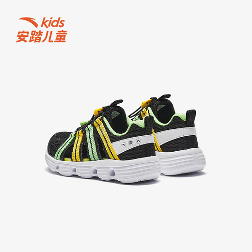 Anta children's boys' sandals beach shoes summer new outdoor Baotou breathable water and land river shoes beach shoes black/Anta white-3 30 size