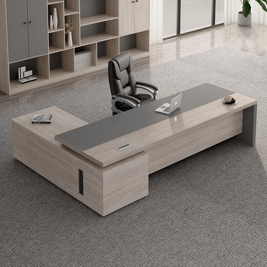 OUDITU boss desk and chair combination simple modern president desk high-end executive desk manager desk desk large leaf walnut + iron gray all over the network to as low as 1.6 meters boss desk