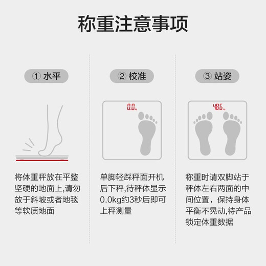 Xiangshan body weight scale electronic human body household accurate weighing scale high-precision human body scale healthy weight loss scale large scale surface white battery model