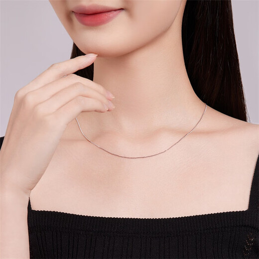 Safir PT950 platinum side chain necklace women's classic plain chain platinum clavicle chain as a birthday gift for your girlfriend, about 2.75 grams, about 45cm