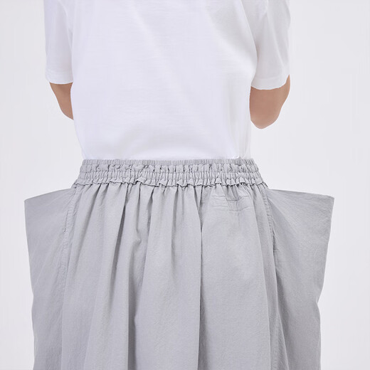 MUJI IDEE Women's Plain Pleated Skirt Skirt Women's Skirt 25 Years Summer Pure Cotton GA47CC5S Smoked Green One Size (165/72A)