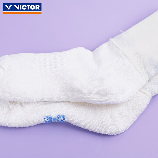 VICTOR Victory 2025 Sudirman Cup Badminton Socks Men's and Women's Thickened Towel Soled Sports Socks Comfortable and Breathable SKSC2508 Men's Socks SKSC2508-A White