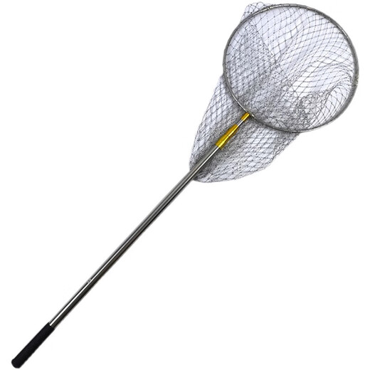 Yunlu stainless steel copy net 3 meters 4 meters 5 meters 6 meters telescopic pole set fishing net bag folding fishing copy net head fishing gear black nano net + white pole 2.5m