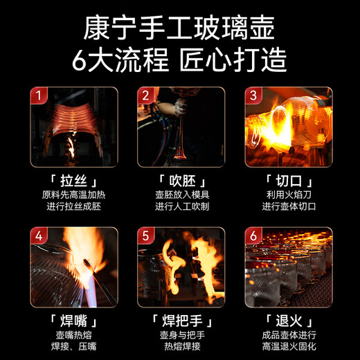 World KitchenCorning Health Kettle Full Glass Thermostatic Kettle Tea Kettle Tea Maker 1L Office Insulation Kettle Household Flower Tea Kettle Kettle Electric Kettle Kettle Boil Kettle Gifts for Personal Use Standard Style + Full Glass Lid 1L