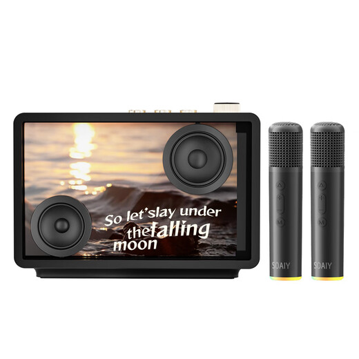 Sony Ericsson (soaiy) BK18 Microphone Microphone K Song Microphone Audio All-in-one Suspended Lyrics Wireless Bluetooth Speaker Singing Special Artifact Home KTV Audio Set