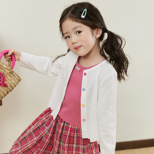 
LUSON Little O Bao Children's Clothing Baby Girl Cardigan Jacket Thin 2025 Spring and Summer New Baby and Children's Exterior Air Conditioning Shirt