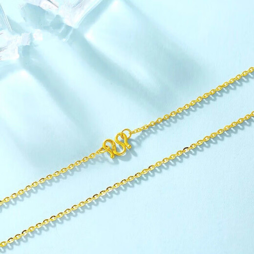 MHFDO sand gold necklace thin neck chain jewelry fashion water wave chain O chain collarbone 0.02g x snake bone chain with beads