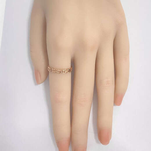 Ally Jewelry 18k gold platinum gold rose gold hollow copper coins to make money soon ladies pair ring tail ring 18K rose gold 15# 1.23g