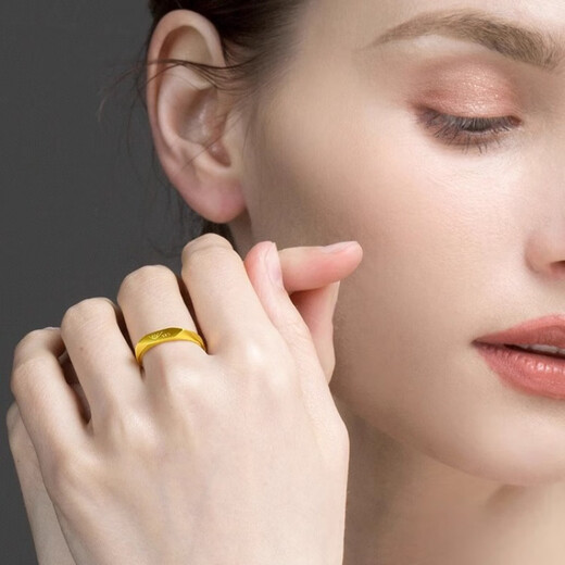 Taijufu gold-wrapped silver ring for women gold color 1314 couple ring 520 live ring for men to give to girlfriend birthday gift 520 women's one