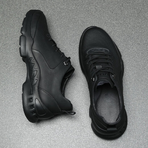 NOSSKISS International Brand Men's Shoes 2025 Spring and Summer New Genuine Leather Sports Travel Shoes Soft Thick Sole Versatile Business Casual Leather Shoes Black 40 = Leather Shoes Size 40 Sports Shoes Size 41