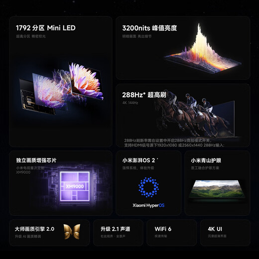 Xiaomi TV S Pro Mini LED 65 inches 3200nits 1792 partition 288Hz Trade-in L65MB-SP flat panel display smart screen home appliances