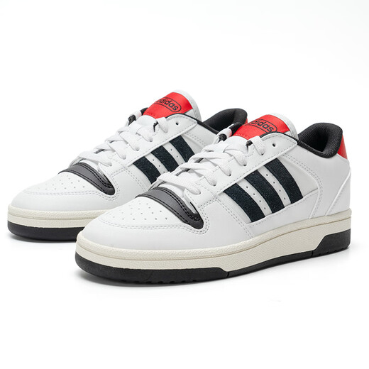阿迪达斯（adidas）男鞋 25夏季新款运动鞋透气低帮篮球鞋潮流时尚休闲鞋滑板鞋子男 KK1283/白/黑/红/现货速发 42 (260mm)