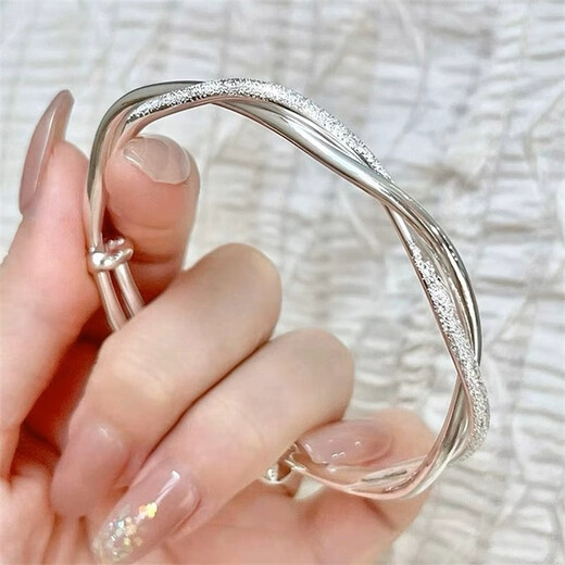 KZD Old Phoenix 999 Pure Silver Sterling Silver Bracelet Women's Solid Möbius Ring Bracelet Valentine's Day Goddess Day 521 Gift Möbius + Certificate Exquisite Gift Box S925