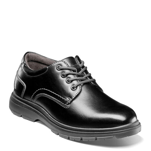 Florsheim Boys' Oxford Shoes Casual Leather Shoes 8-12 Years Old, Comfortable and Breathable Black 2.5 Big Kid