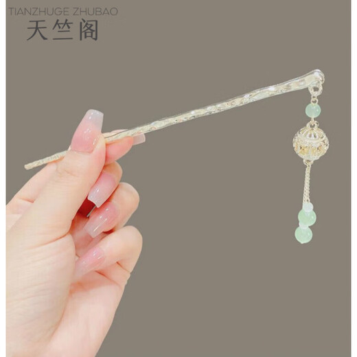 Tianzhu Pavilion ancient style tassel hairpin for women, high-end new Chinese style hairpin, modern cheongsam, Hanfu headwear, lantern bell, tassel hairpin