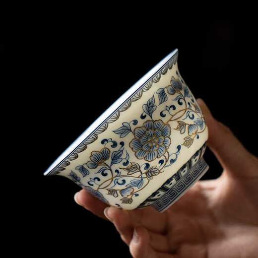 Simitang Ceramic Kung Fu Tea Set for Home Office Complete Set of White Porcelain Covered Bowl Teacup Business Gift Souvenir