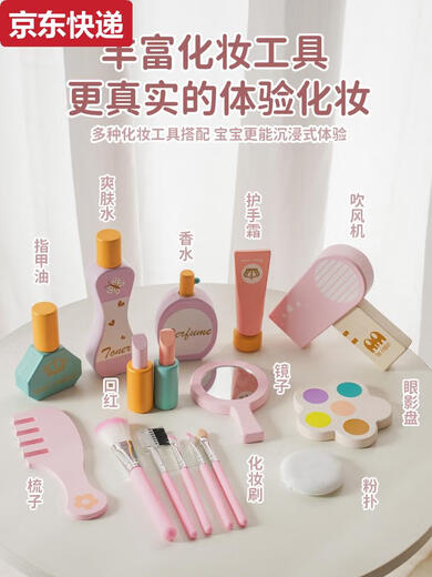 Children's Dressing Table Girls Play House Toy Princess Bedroom Wooden Simulation Dressing Table Mirror Girls Birthday Gift Purple Princess Dressing Table With Stool