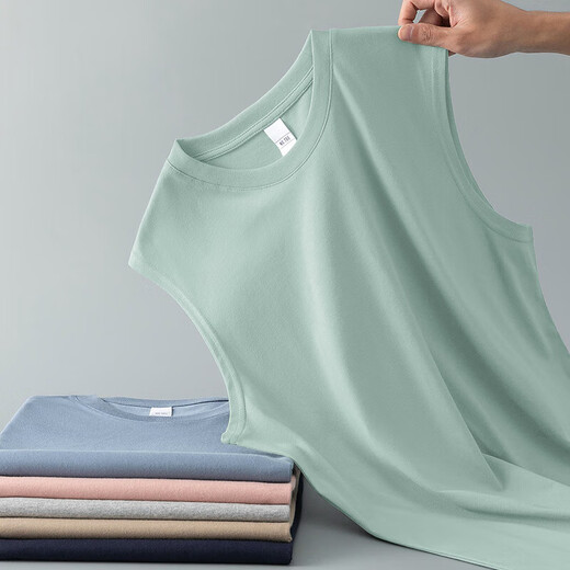 Clearance sports vest men's trendy summer loose solid color sleeveless t-shirt for outdoor wear fitness sports vest sweatshirt Cooling vest clearance Brick red 2XL Recommended weight 125-135 Jin Jin equals 0.5 kg Can be worn