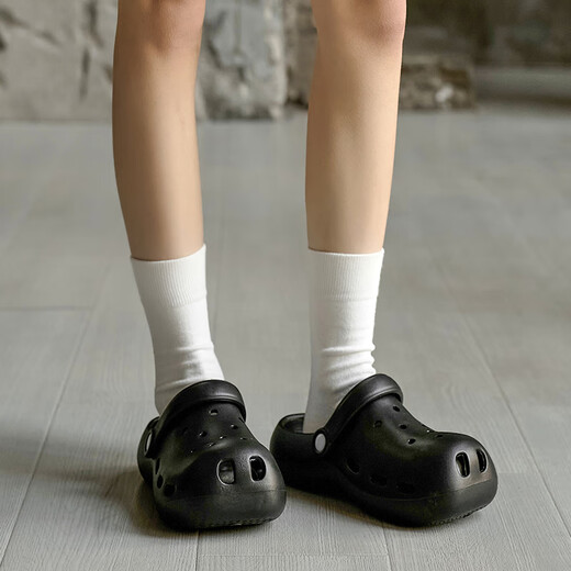 猫人儿童洞洞鞋女夏季海边沙滩凉鞋户外防滑增高厚底休闲鞋男2025新款 白色 37 【36/37通码】